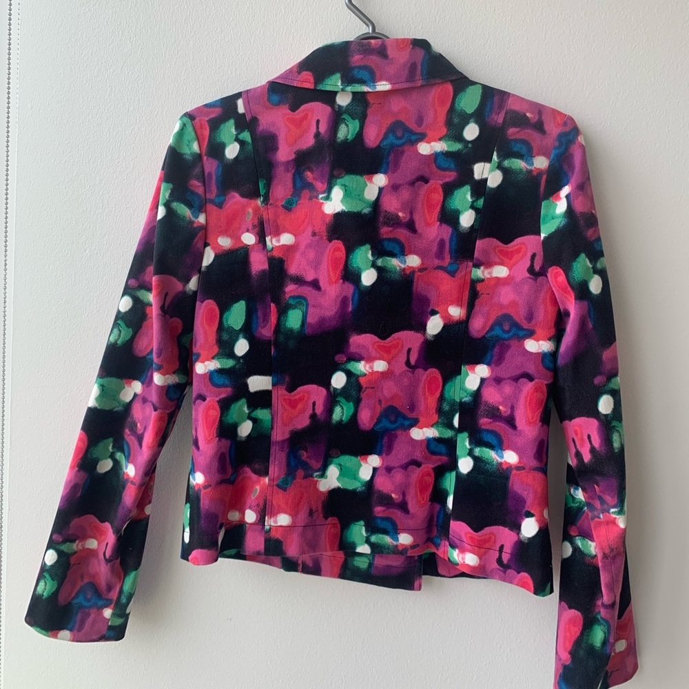 Issac Mizrahi Women’s Floral Moto Style Short Jacket Size 6 (Small) - Picture 6 of 8